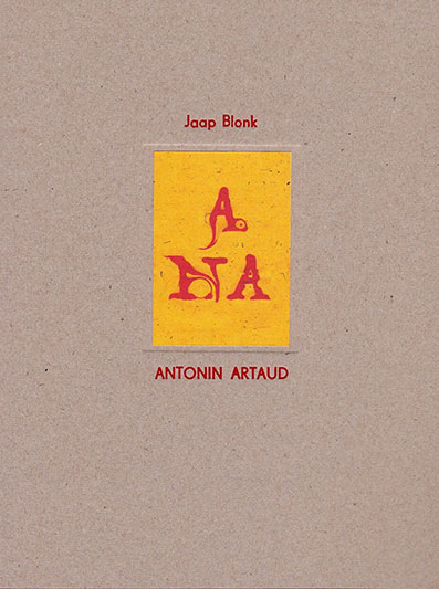 Jaap Blonk - Antonin Artaud Book+CD Art-Multiple 28746