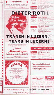 Dieter Roth - Tränen in Luzern / Tears in Luzern Book 25302